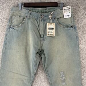 NWT Y2K Distressed Arizona Jeans 33x30 Low Rise Bootcut Green Wash Grunge